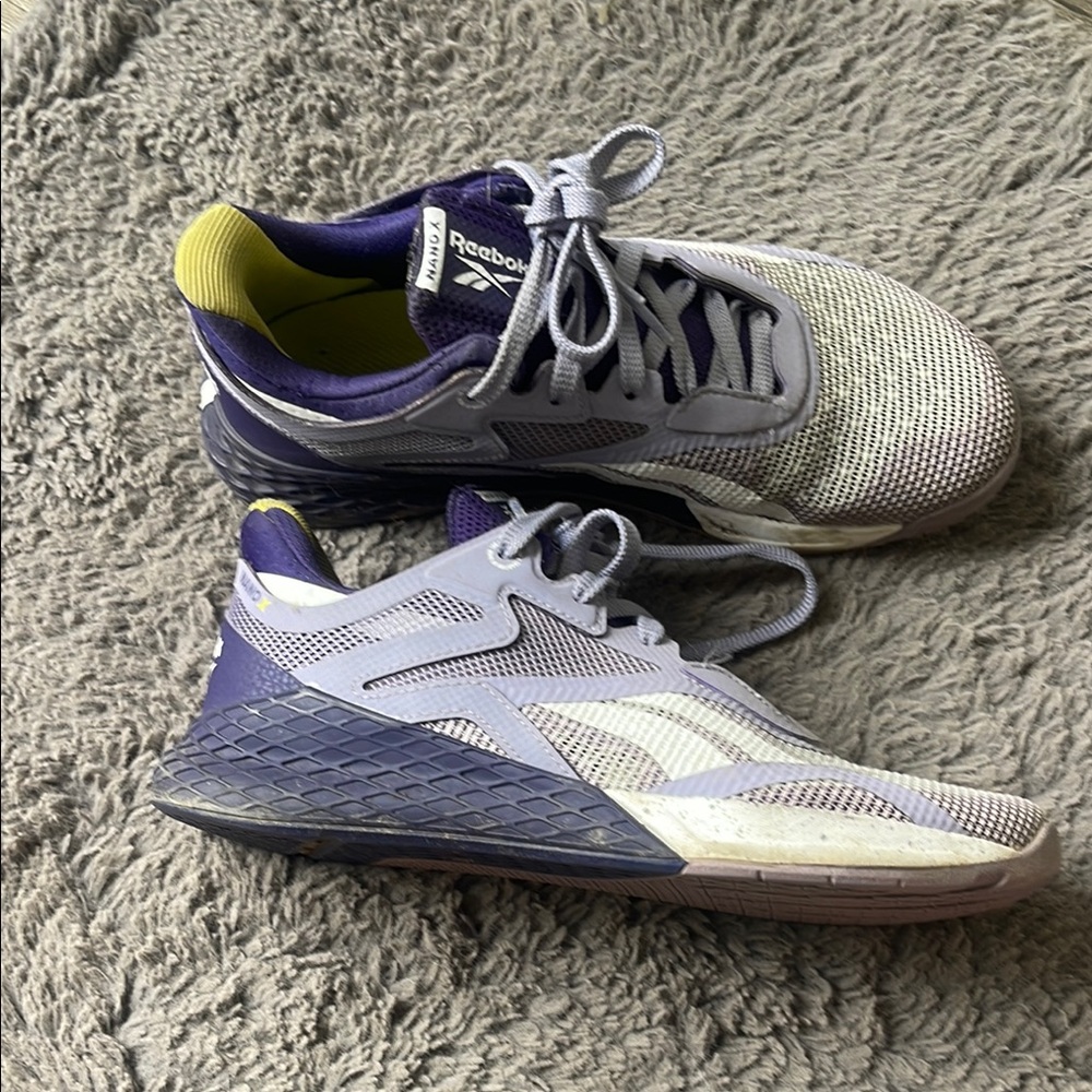 Reebok Purple and Gray Athletic Shoes